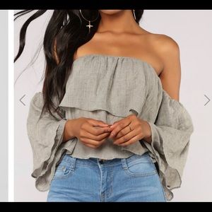 Fashion Nova Ruffle Off Shoulder Top